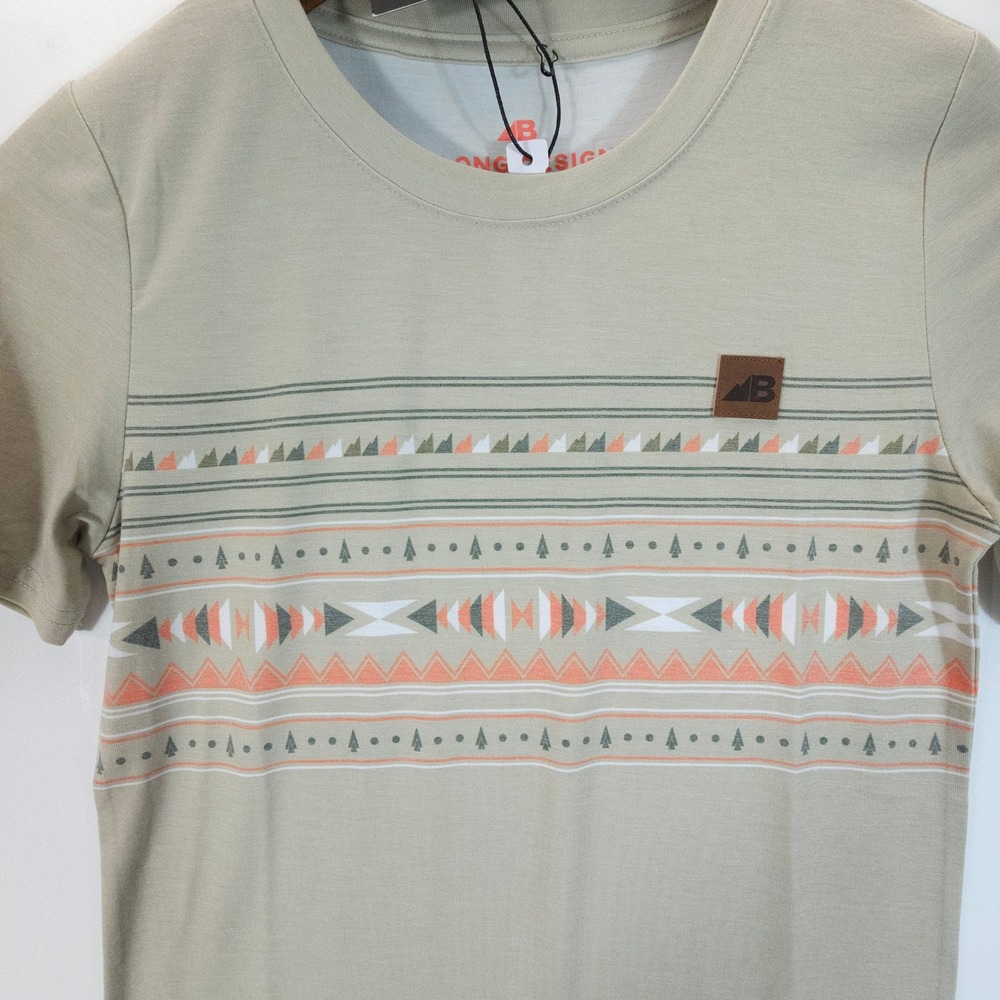 Belong Designs Antero Tee Men XS Sand Southwestern Geometric Print NWT - Picture 2 of 8